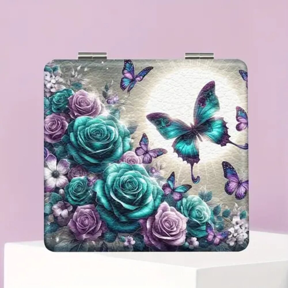 1pc  Vintage Floral Butterfly Compact